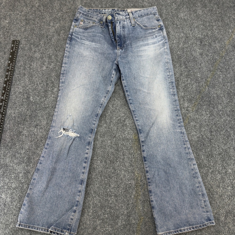 AG Adriano Goldschmied The Jodi Crop High Rise Slim Flare Jeans Blue Size 27R
